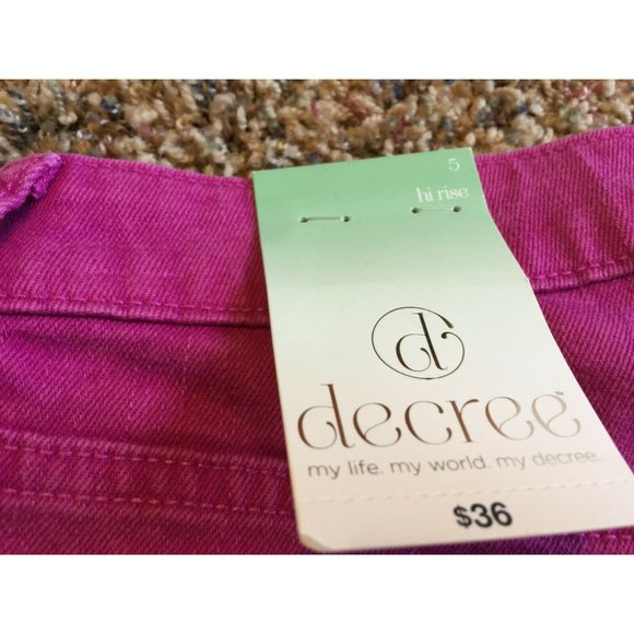 NEW NWT! Decree Jean Denim Shorts Ultra Pink Size - Picture 4 of 8
